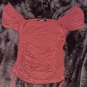Express Women's Rust Ruched Blouse